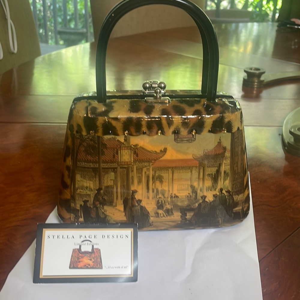 Stella Page purse decoupage with bead accents